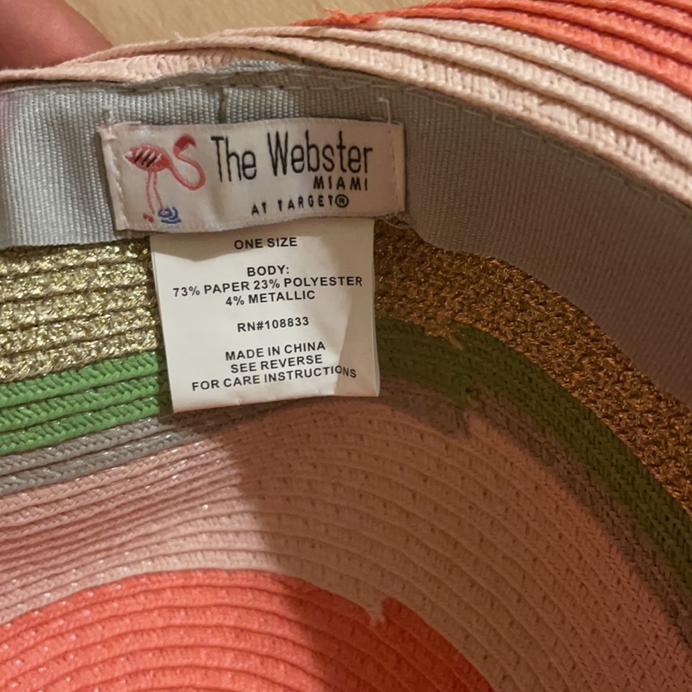 Vintage colorful gold,pink,peach and green Sun Hat - Picture 4 of 10